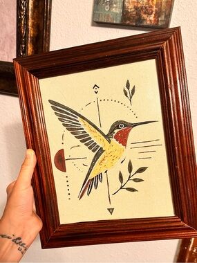 Hand-Painted Hummingbird
